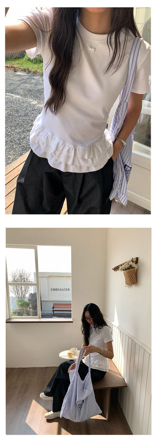 Ruffled hem tee