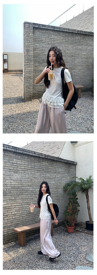 Ruffled hem tee