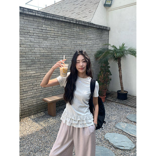 Ruffled hem tee