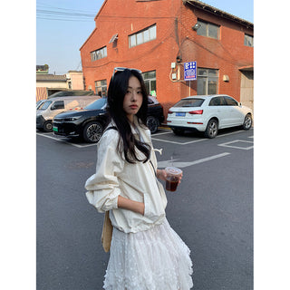 Bow lace coat