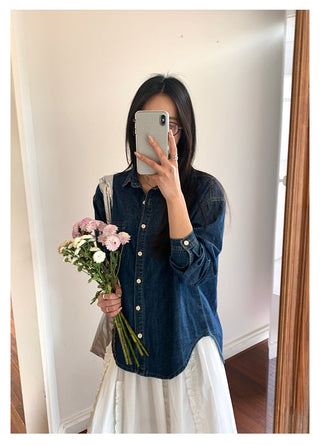 Washed denim shirt