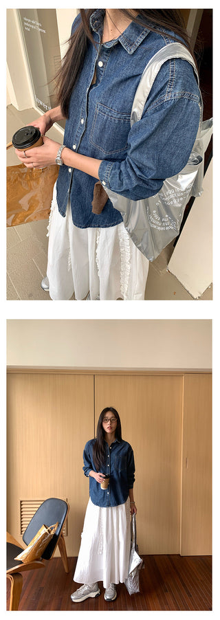 Washed denim shirt