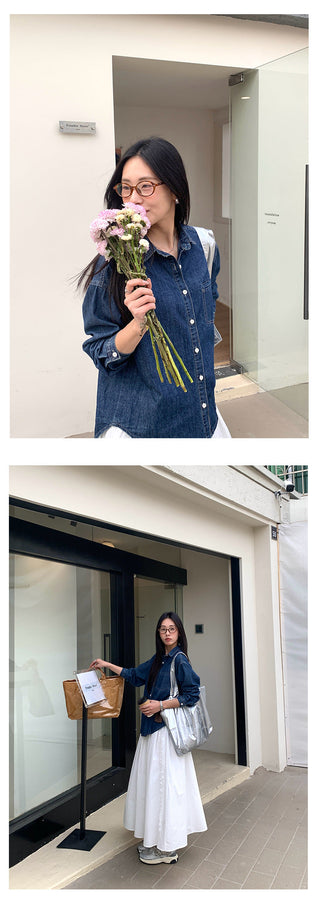 Washed denim shirt