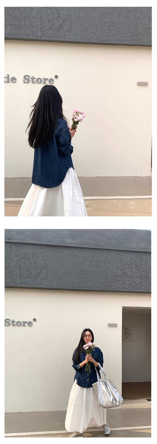 Washed denim shirt