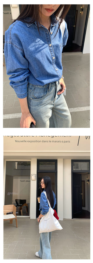 Washed denim shirt