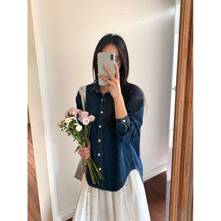 Washed denim shirt
