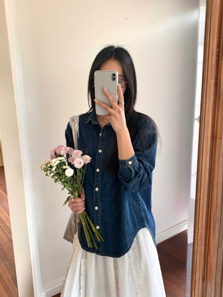 Washed denim shirt