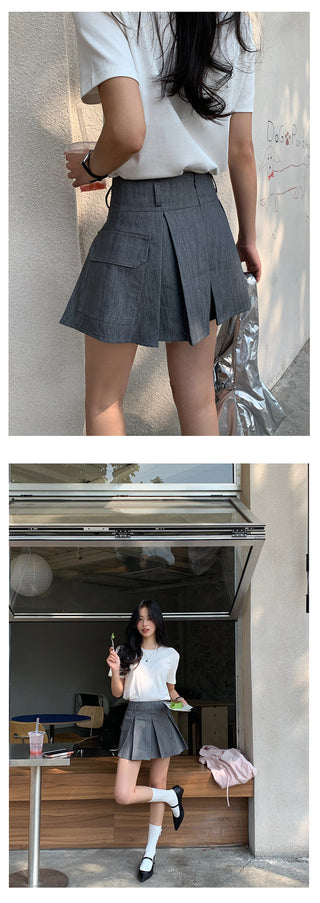 Pleated work skirt