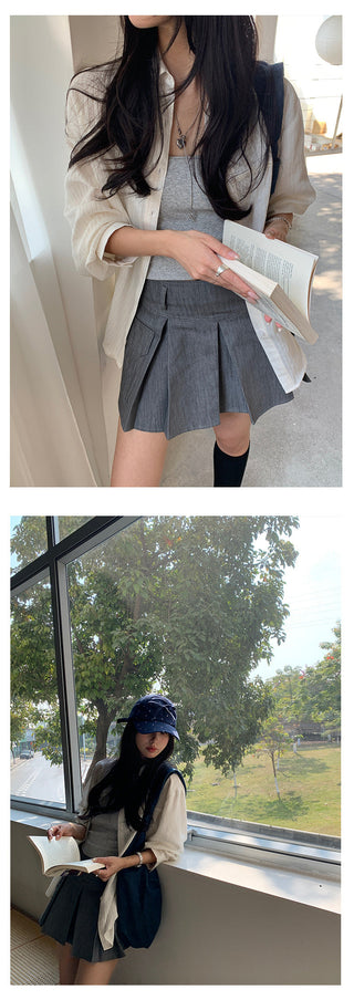 Pleated work skirt