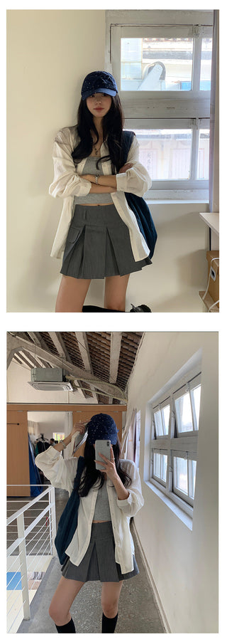 Pleated work skirt