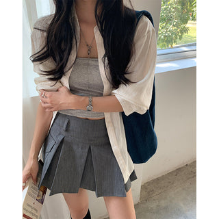 Pleated work skirt