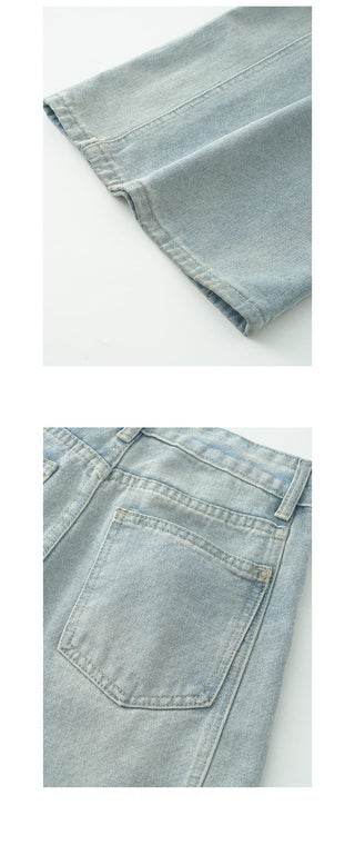 Draping denim pants