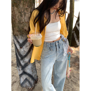 Draping denim pants