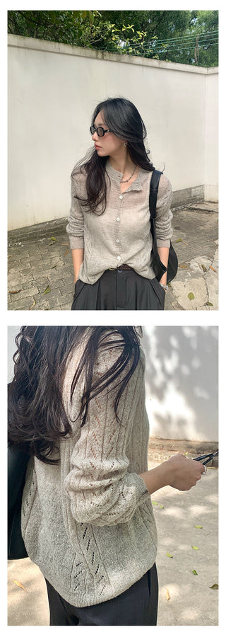 Hollow-out cardigan
