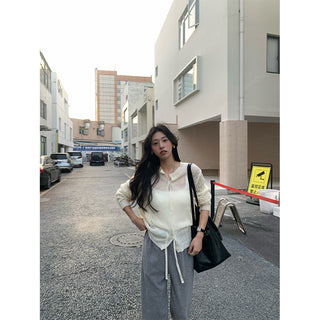 Hollow-out cardigan