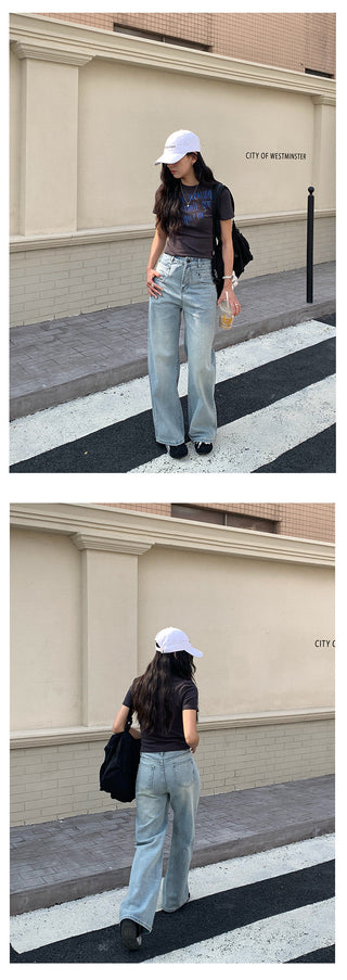 Pocket straight jeans