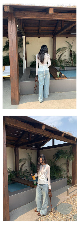 Pocket straight jeans