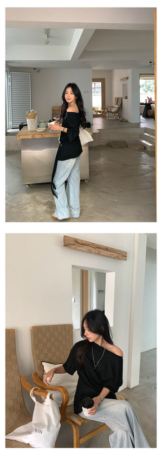 Lace off-shoulder top