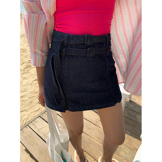 Denim short culottes