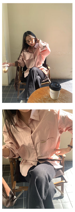 Leather tag shirt