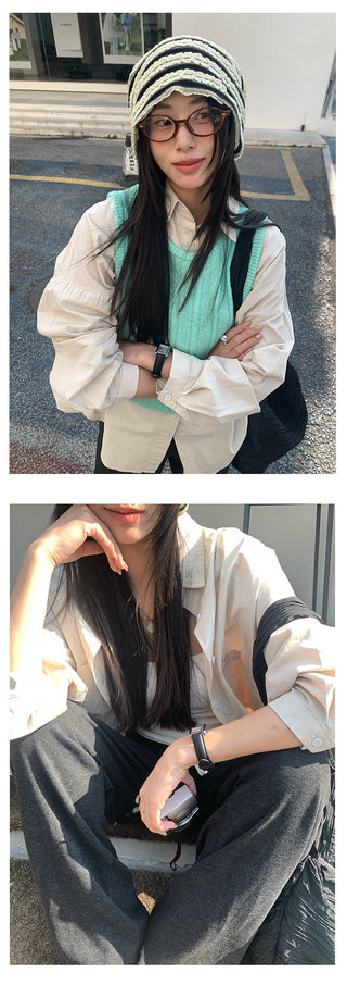 Leather tag shirt