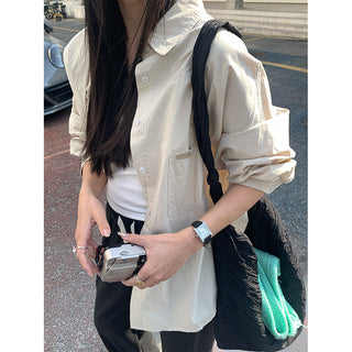 Leather tag shirt