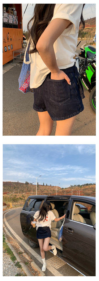 Denim short skirts