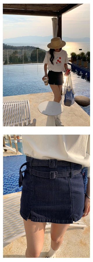 Denim short skirts