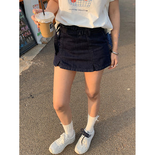 Denim short skirts