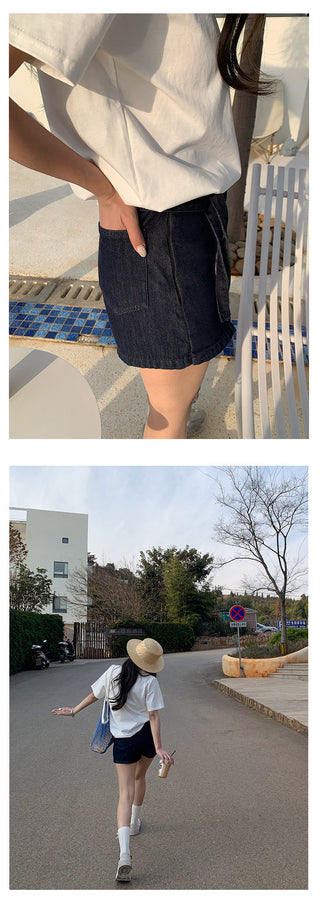Denim short skirts