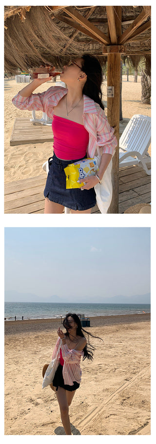Denim short skirts