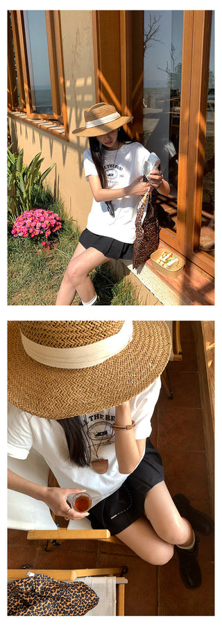Drawstring pleated skirt