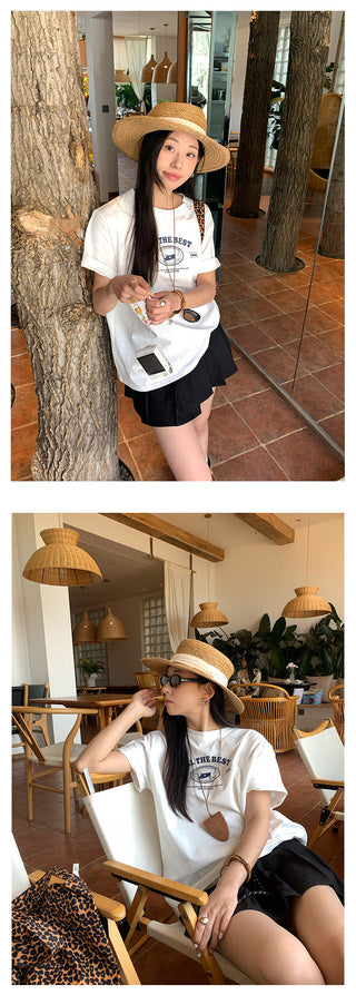 Drawstring pleated skirt