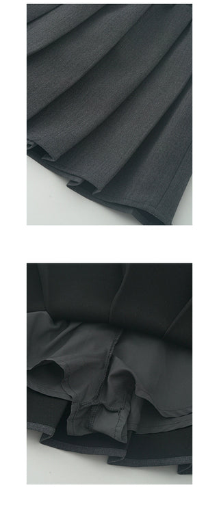 Drawstring pleated skirt