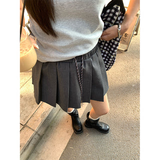 Drawstring pleated skirt