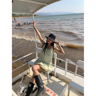 Wooden ear vest skirt