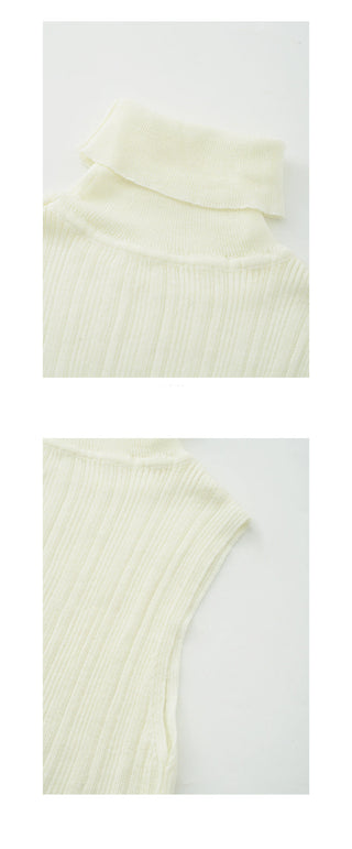 Turtleneck knit vest