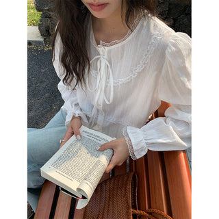 Lace chiffon shirt