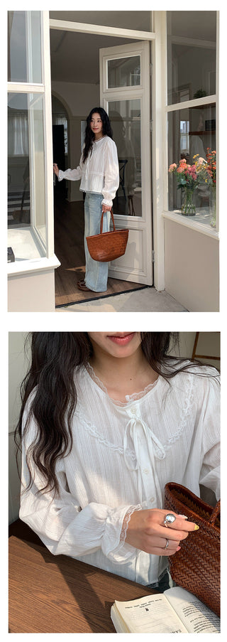 Lace chiffon shirt