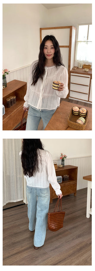Lace chiffon shirt
