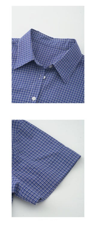 Plaid short-sleeve shirt