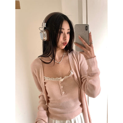 Lace sweater set