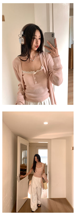 Lace sweater set