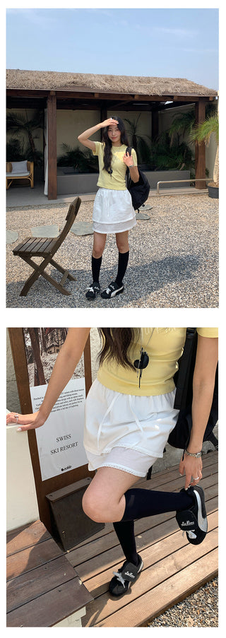 Lace short skirt