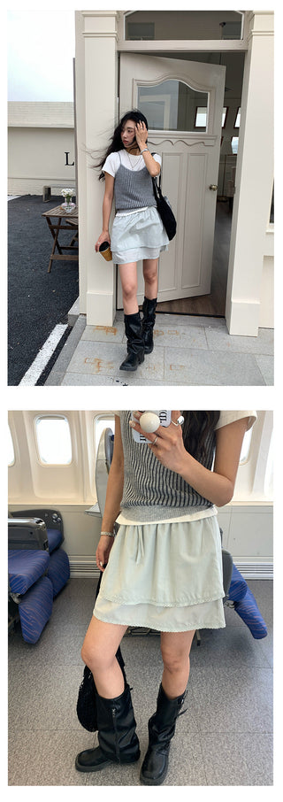 Lace short skirt