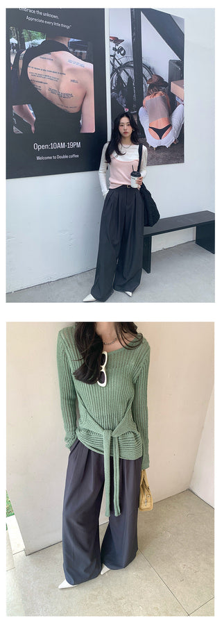 Pleated suit pants