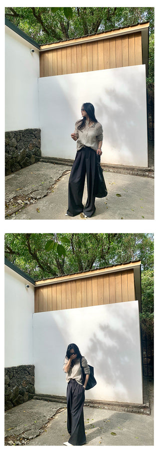 Pleated suit pants