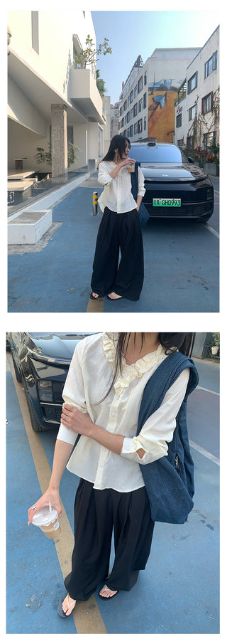 Pleated suit pants