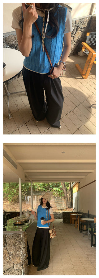 Pleated suit pants