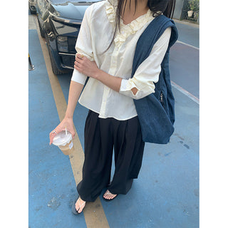 Pleated suit pants